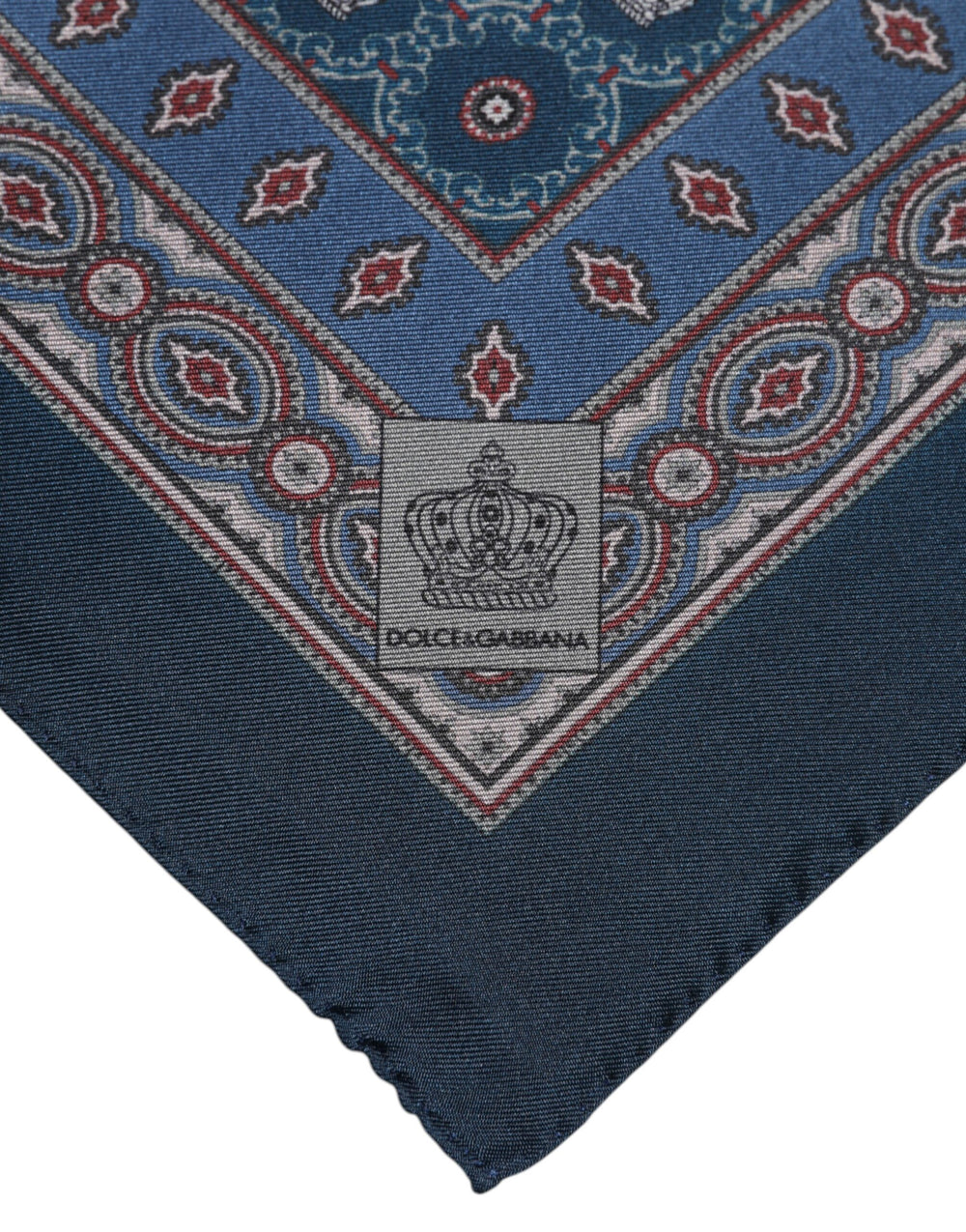 Dolce & Gabbana 100% Silk Printed Square Foulard in Blue