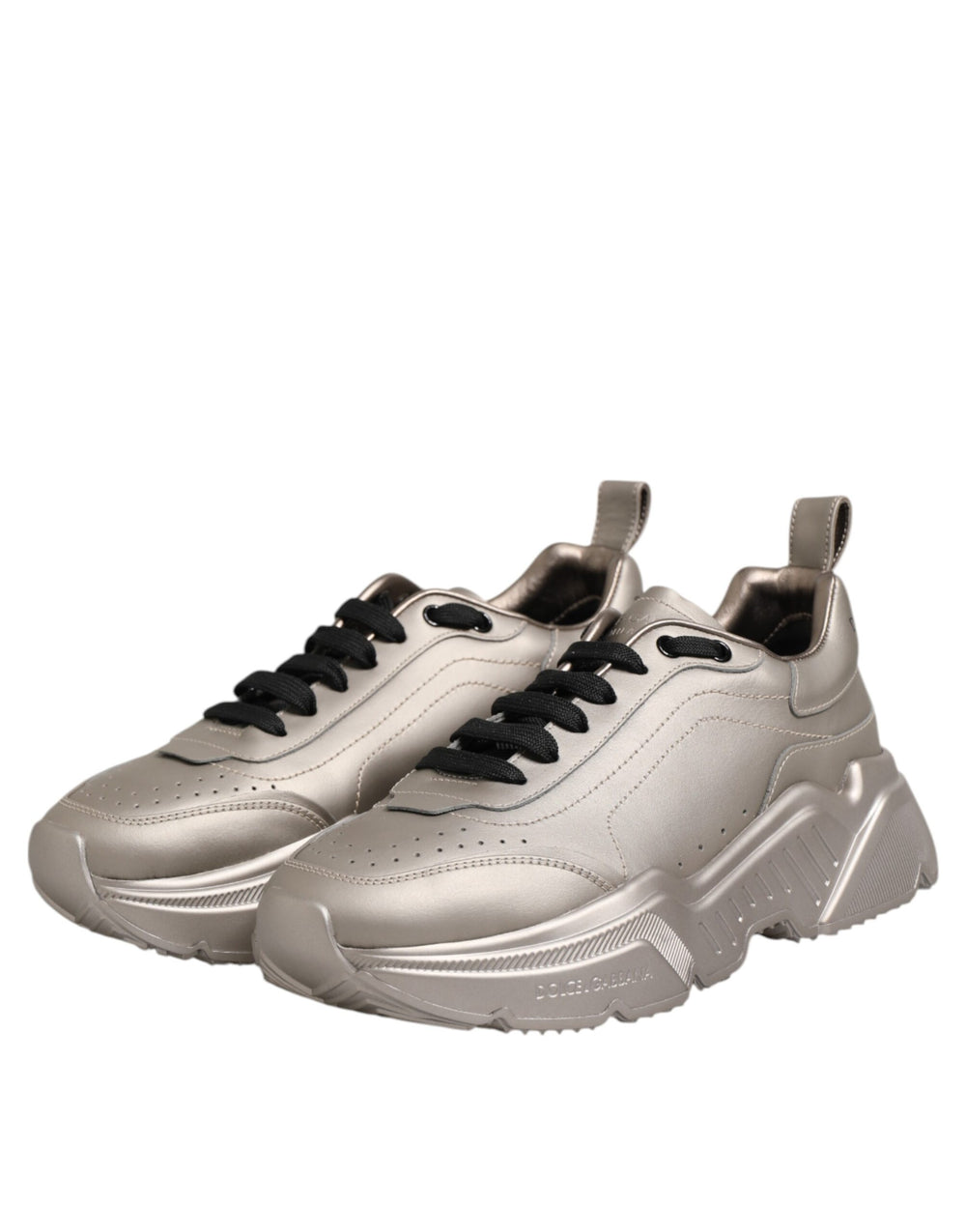 Dolce & Gabbana DAYMASTER Calf Leather Sneakers in Silver