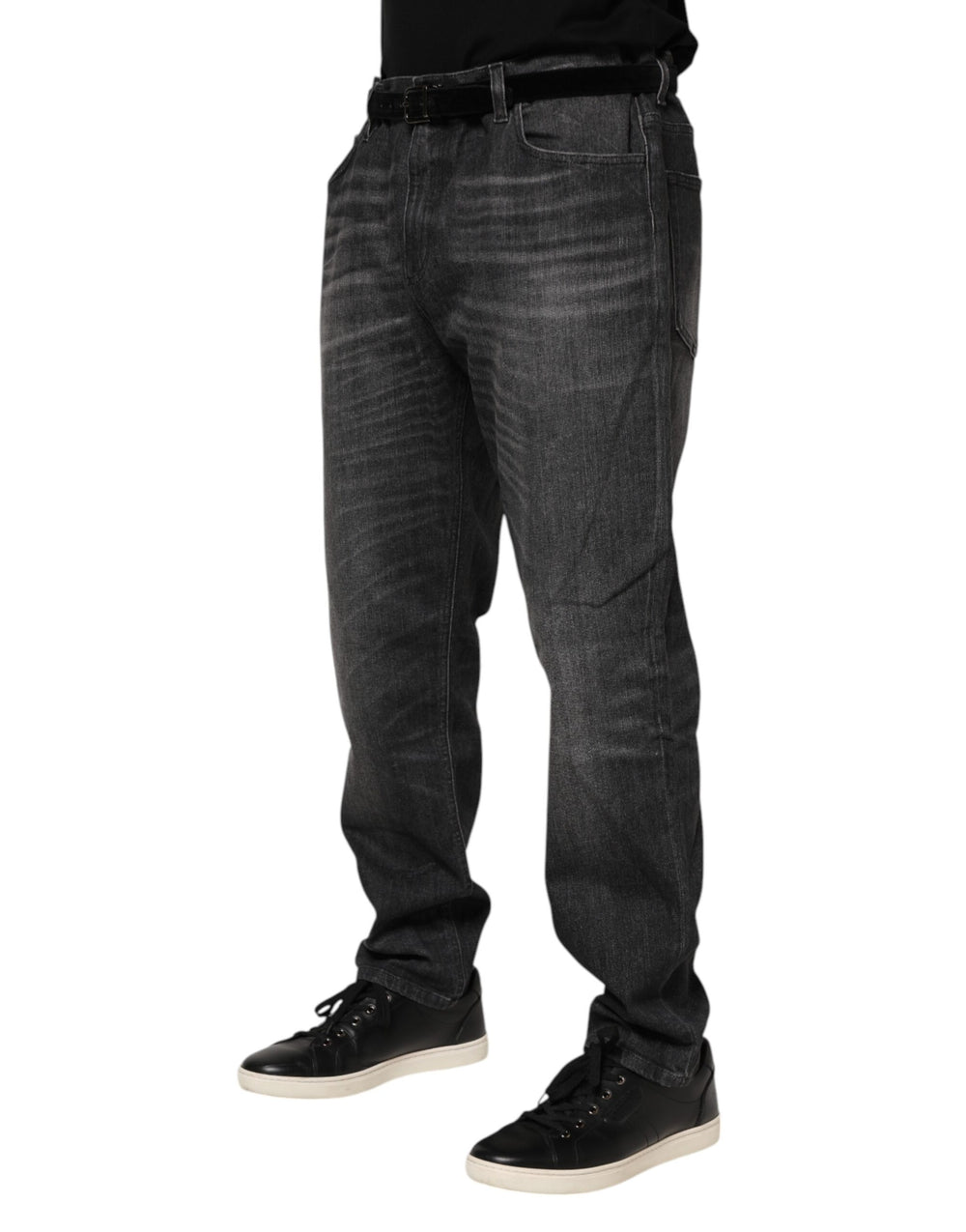 Dolce & Gabbana Cotton Loose Jeans in Gray Washed