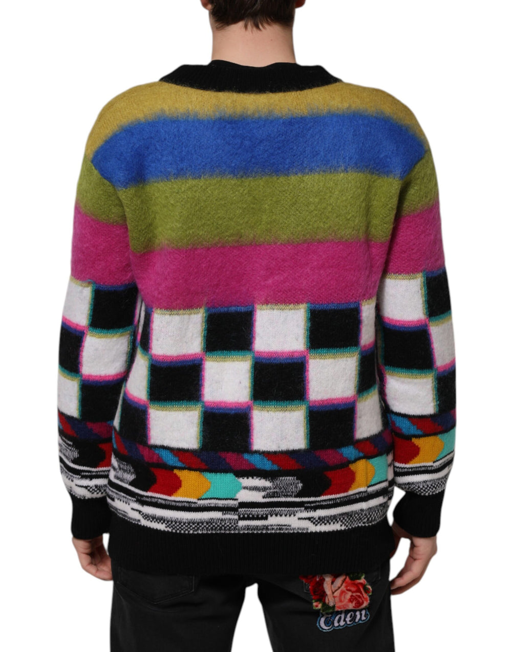 Dolce & Gabbana Glitch Design Pullover Sweater in Multicolor