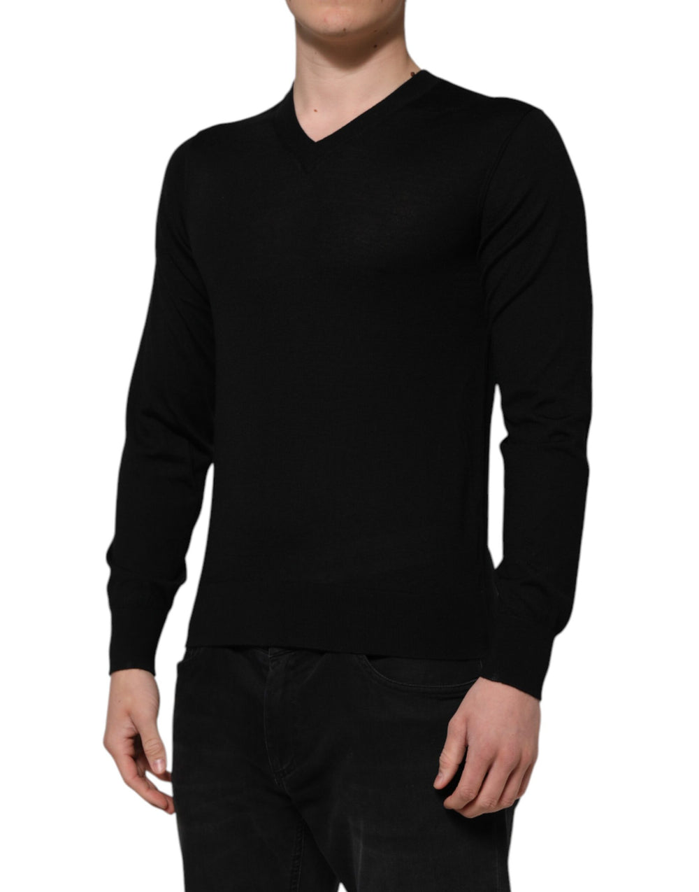 Dolce & Gabbana Virgin Wool Pullover Sweater in Dark Grey