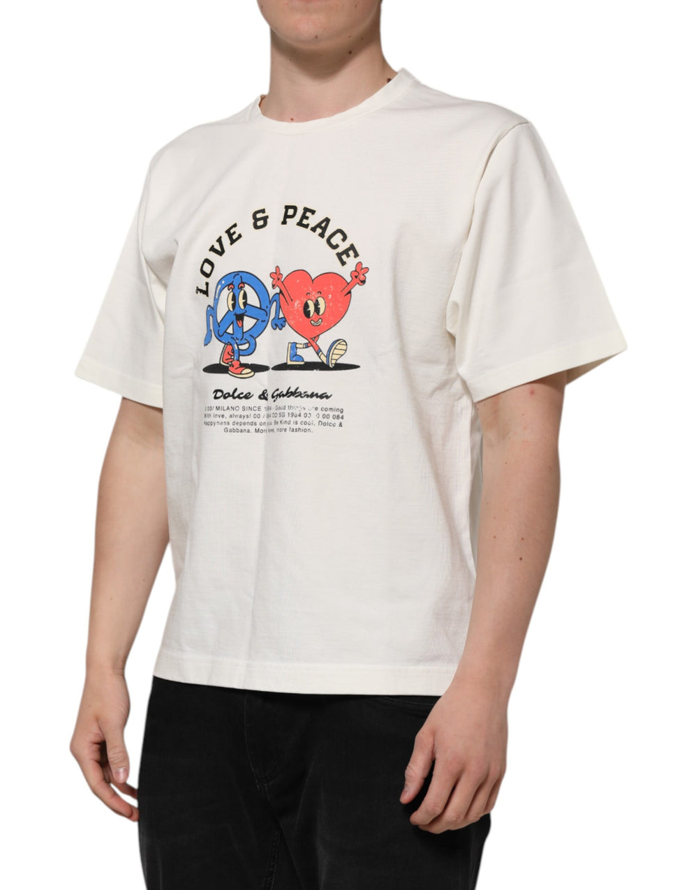 Dolce & Gabbana Graphic Print Cotton T-shirt in White