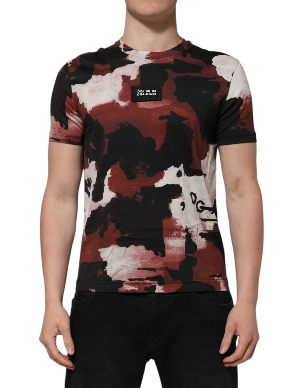 Dolce & Gabbana 100% Cotton Crew Neck T-shirt in Multicolor Camouflage