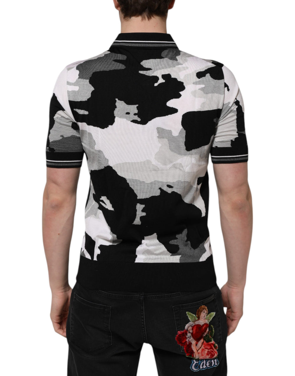 Dolce & Gabbana Silk Polo Shirt in Multicolor Camouflage
