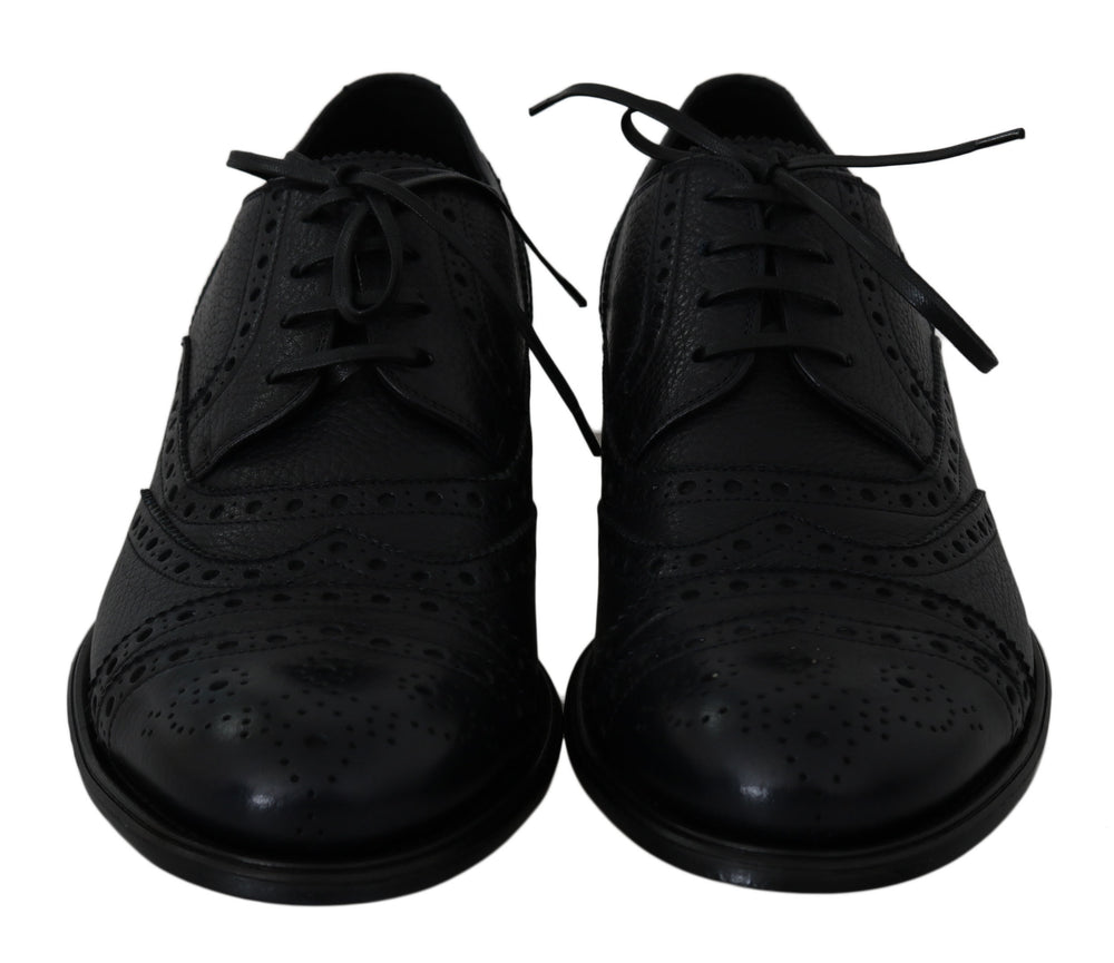 Blue Leather Wingtip Oxford Dress Shoes mens luxury fashion - Mens Edit