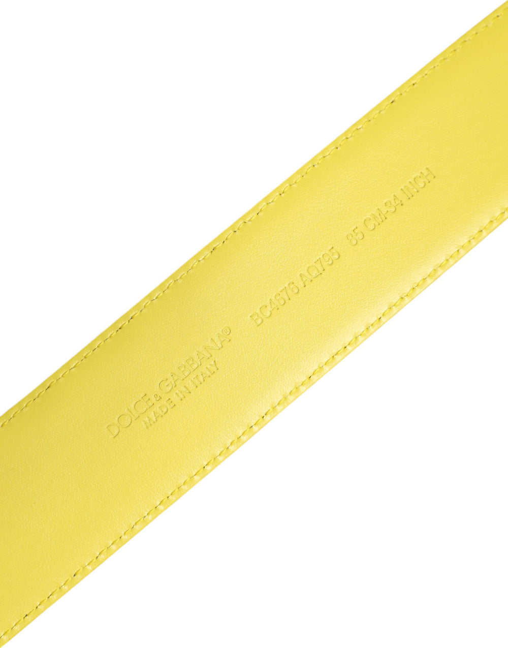 Dolce & Gabbana Calf Leather Belt in Yellow-Green