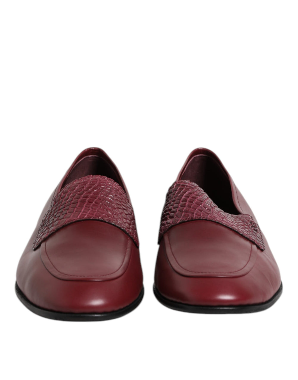 Dolce & Gabbana Calfskin Leather Slip-On Loafers in Burgundy
