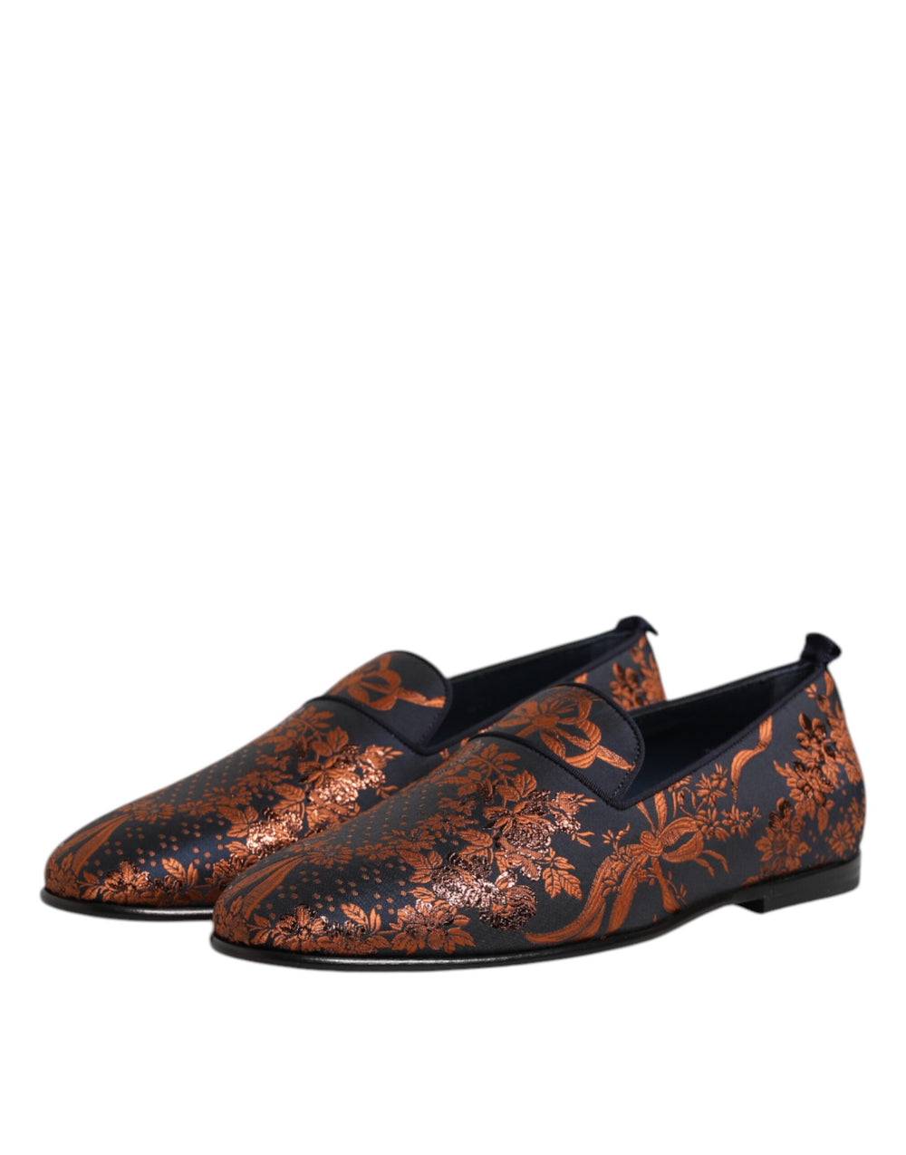 Dolce & Gabbana Floral Jacquard Slip-On Loafers in Black