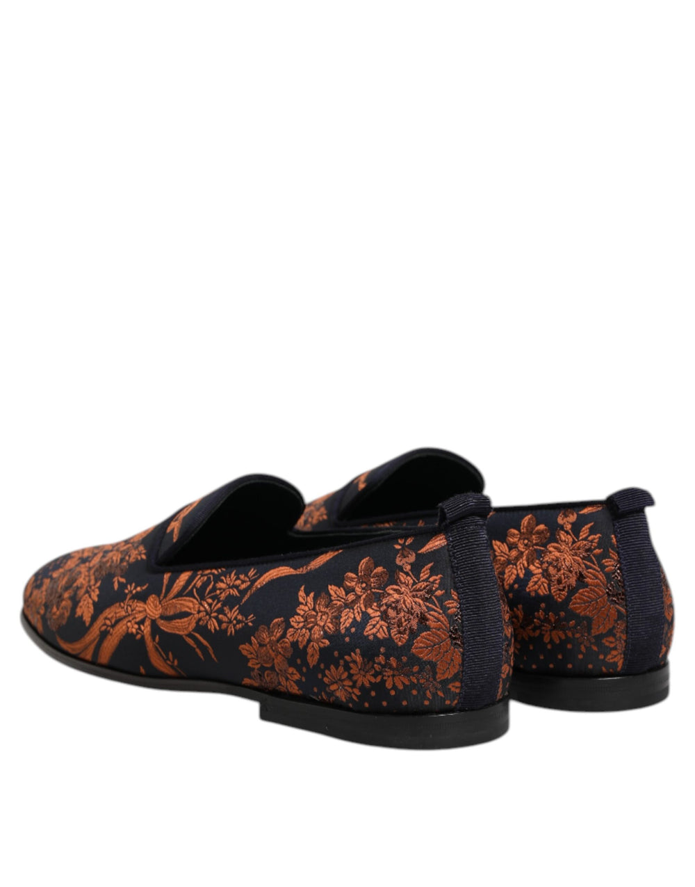 Dolce & Gabbana Floral Jacquard Slip-On Loafers in Black
