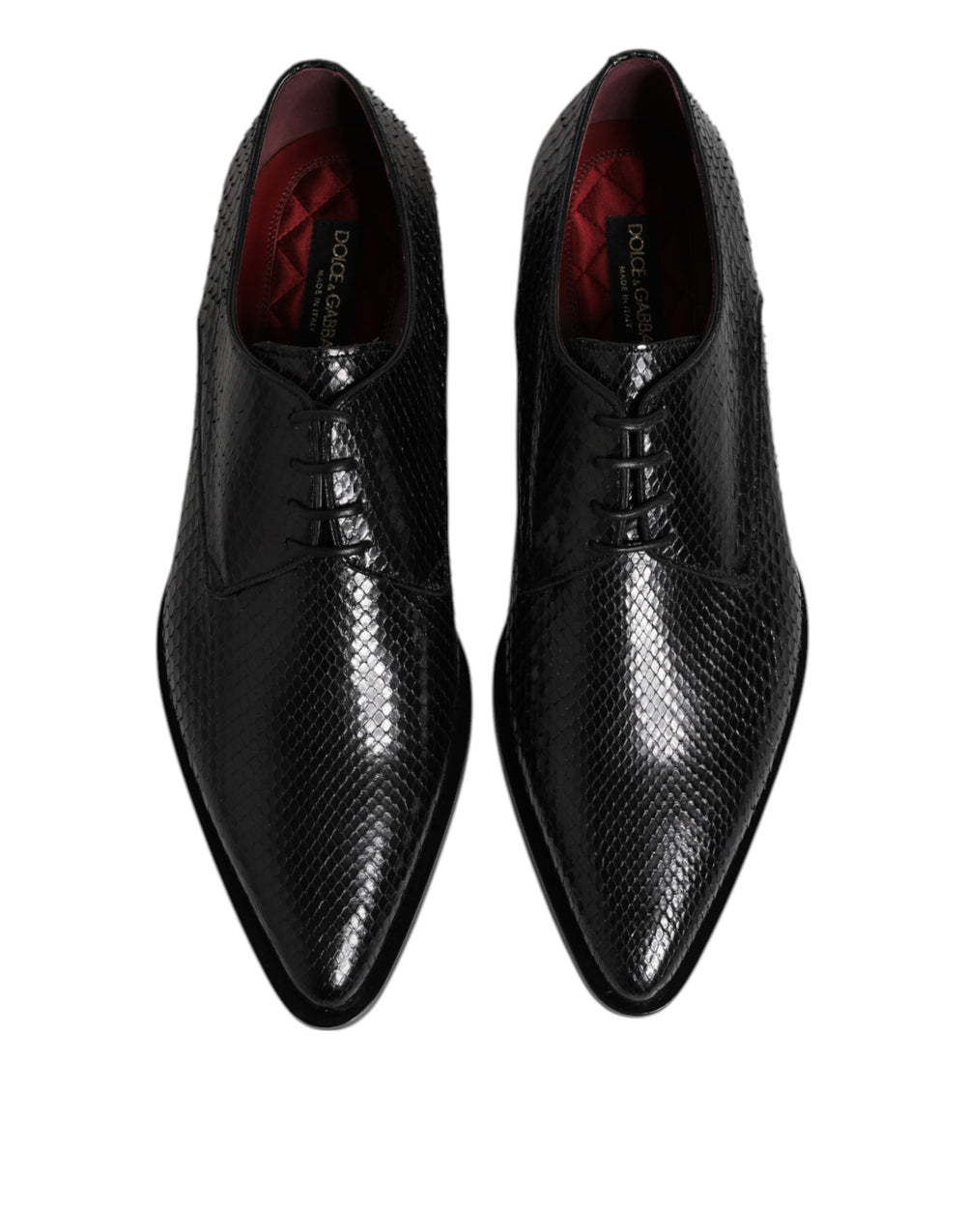 Dolce & Gabbana Python Leather Derby Shoes in Black