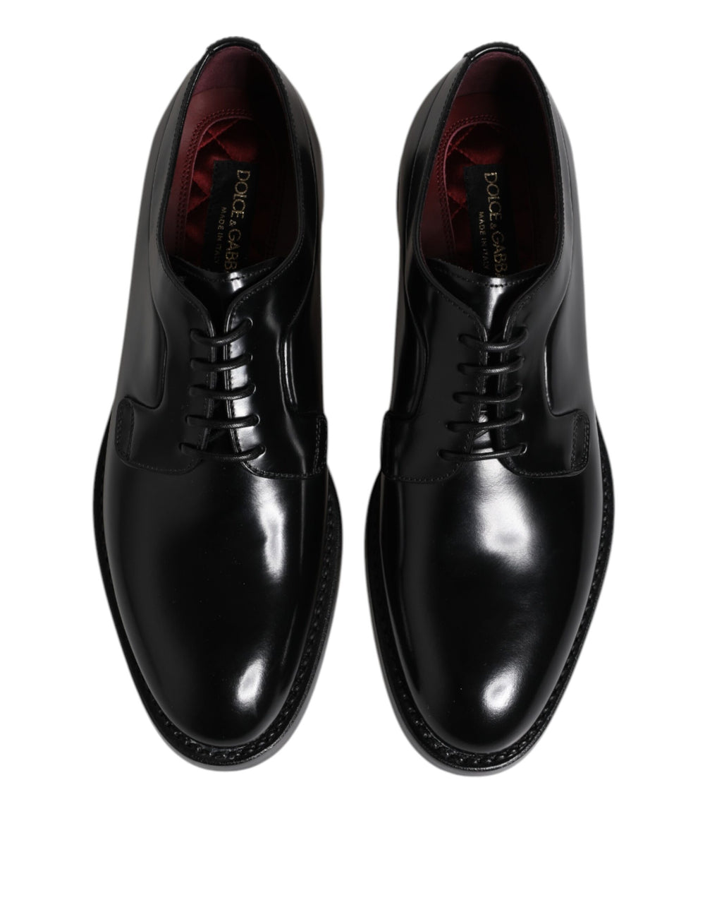 Dolce & Gabbana Calfskin Leather Derby Shoes in Black