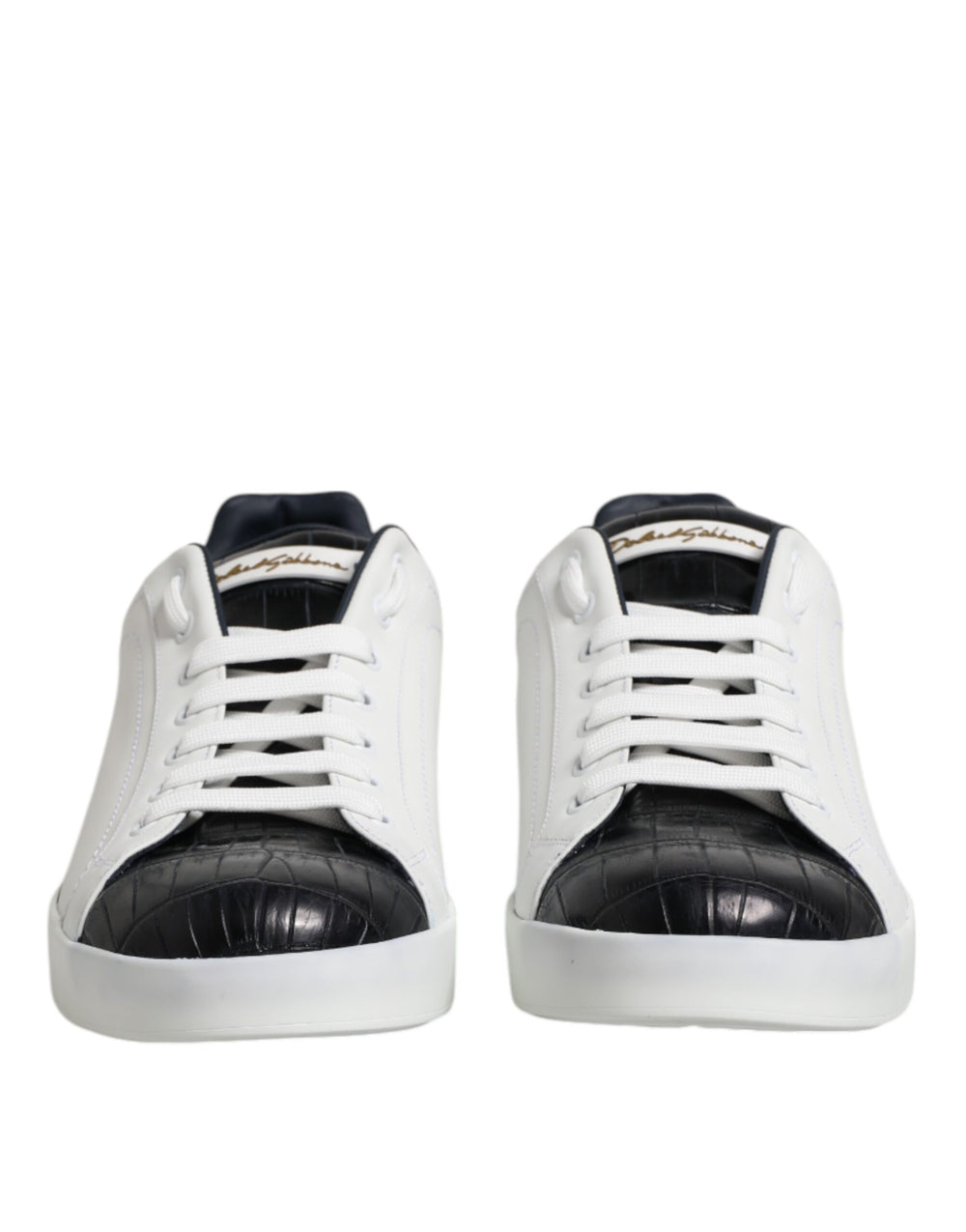 White Black Leather Portofino Sneaker Shoes mens luxury fashion - Mens Edit