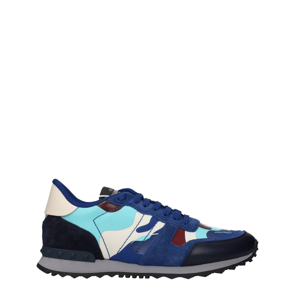 Valentino Garavani Blue Leather Athletic Sneakers mens luxury fashion - Mens Edit