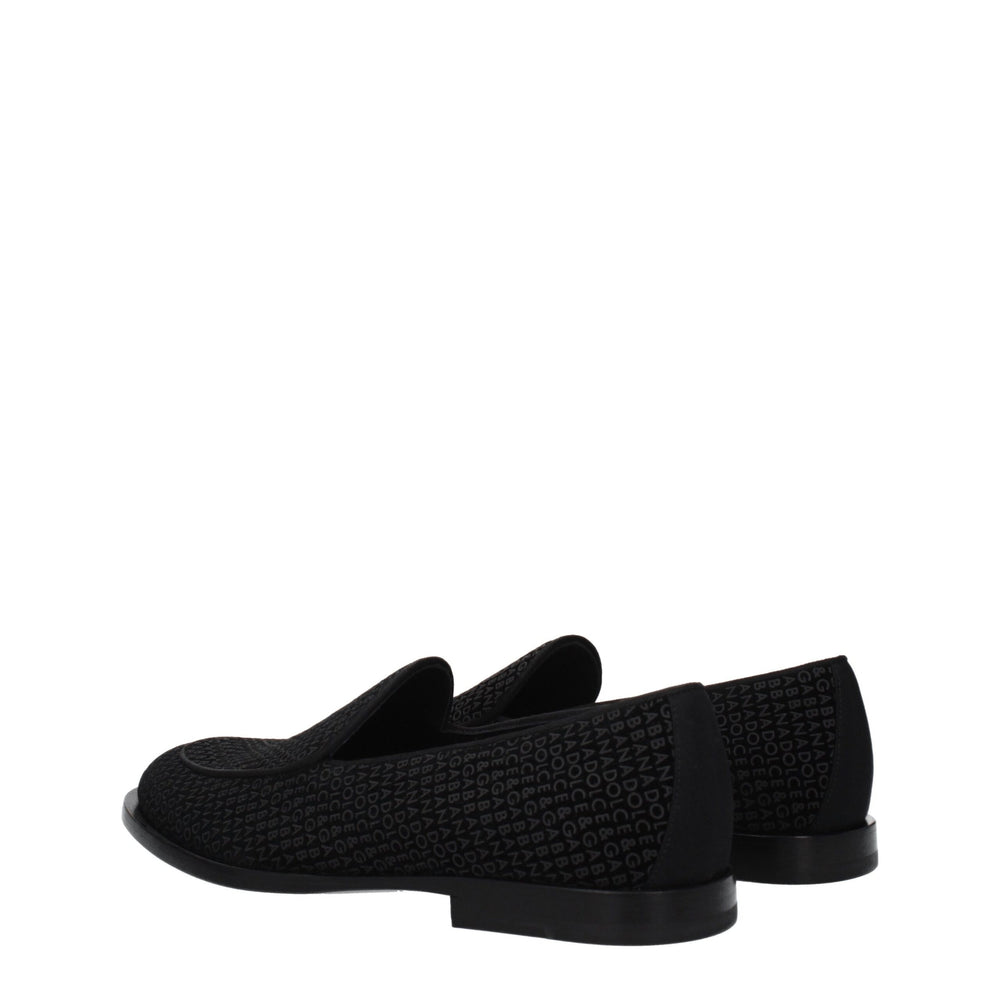 Dolce & Gabbana Velvet Slip-On Loafers in Black