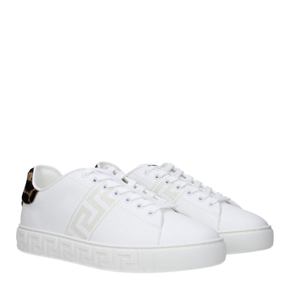 Versace White Leather Low-Top Sneakers