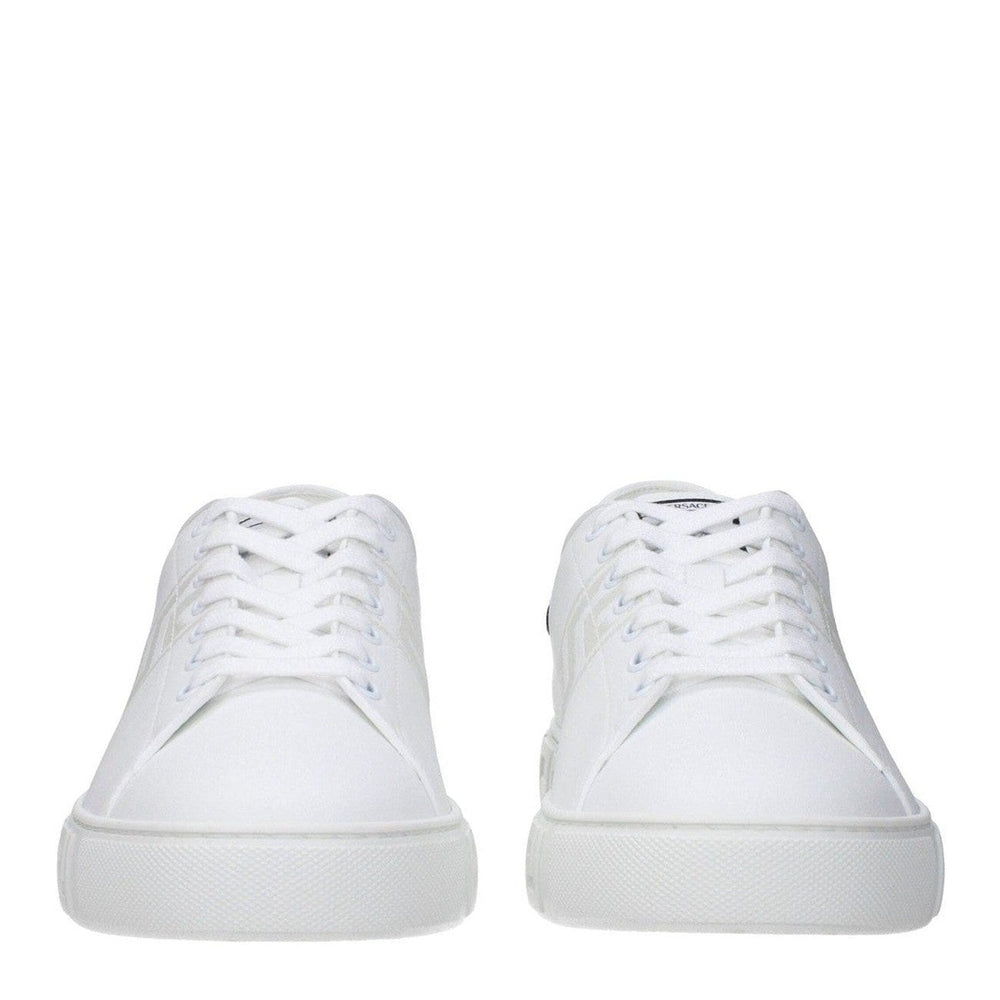 Versace White Leather Low-Top Sneakers