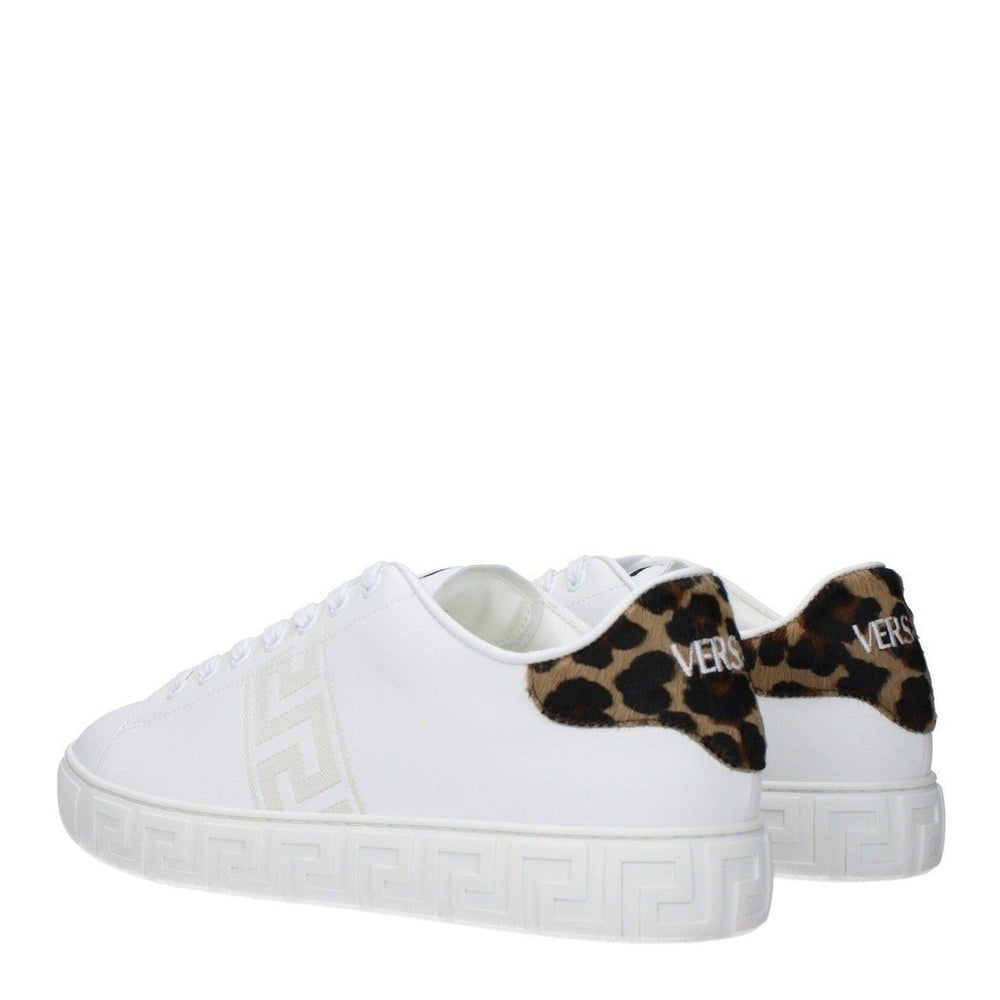 Versace White Leather Low-Top Sneakers