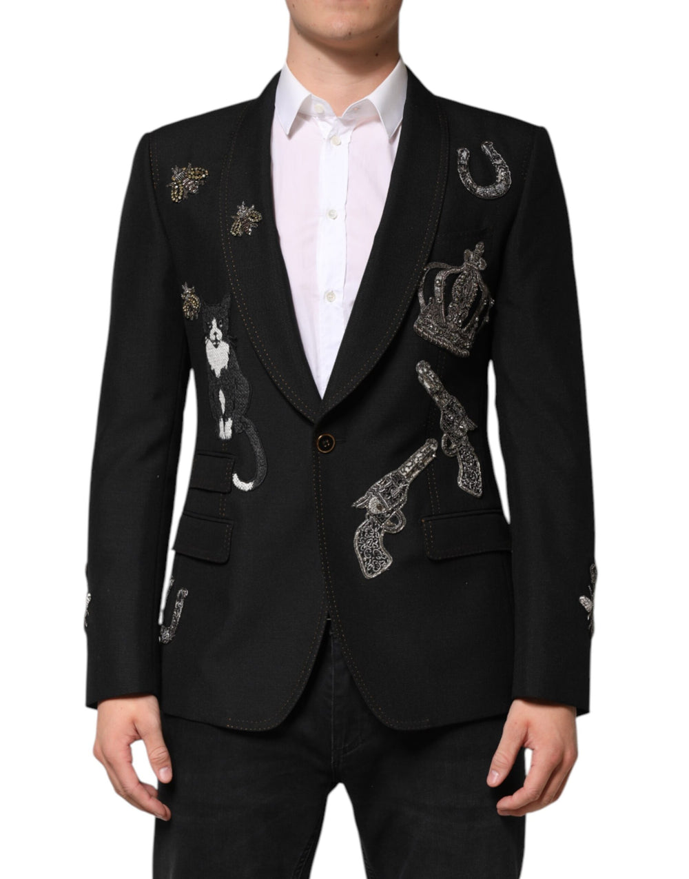 Dolce & Gabbana Wool-Mohair Blazer in Black