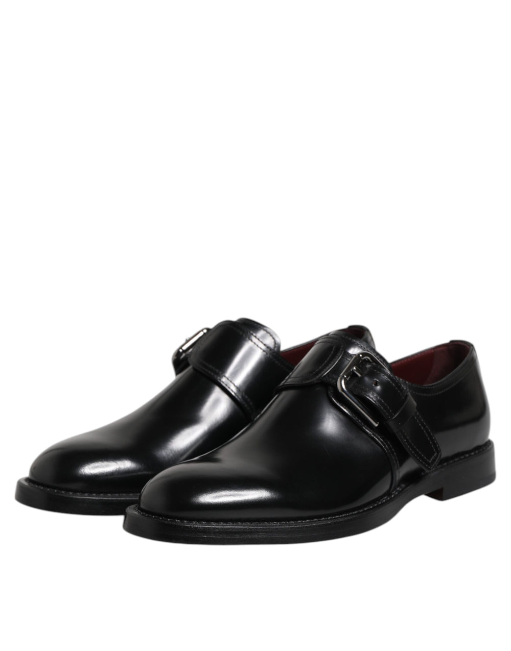 Dolce & Gabbana Leather Monk Strap Derby Shoes in Black