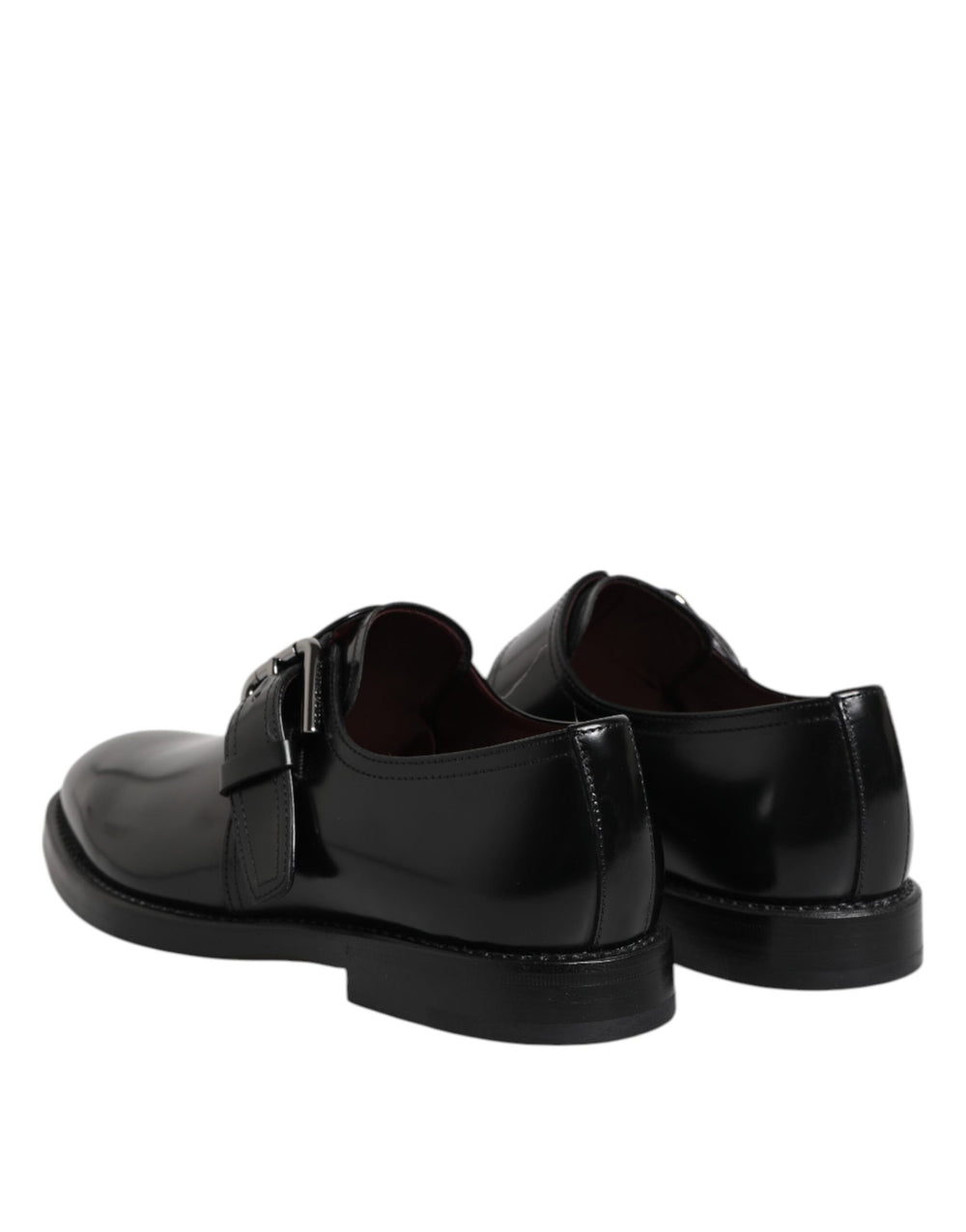 Dolce & Gabbana Leather Monk Strap Derby Shoes in Black