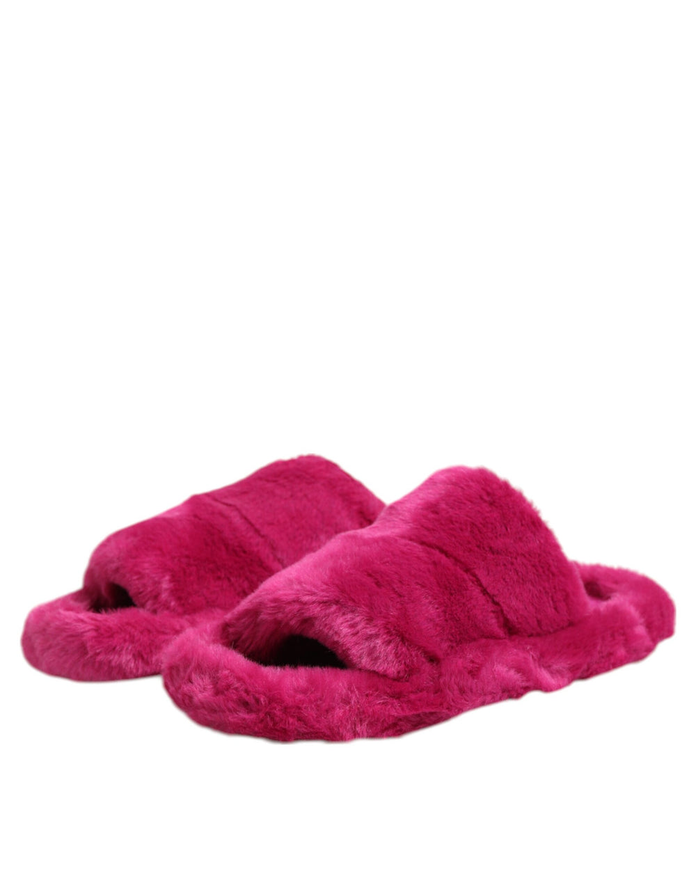 Dolce & Gabbana Acrylic Faux Fur Slides in Pink
