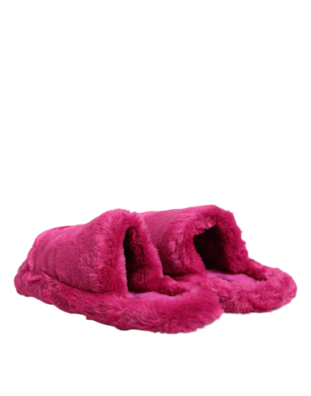 Dolce & Gabbana Acrylic Faux Fur Slides in Pink