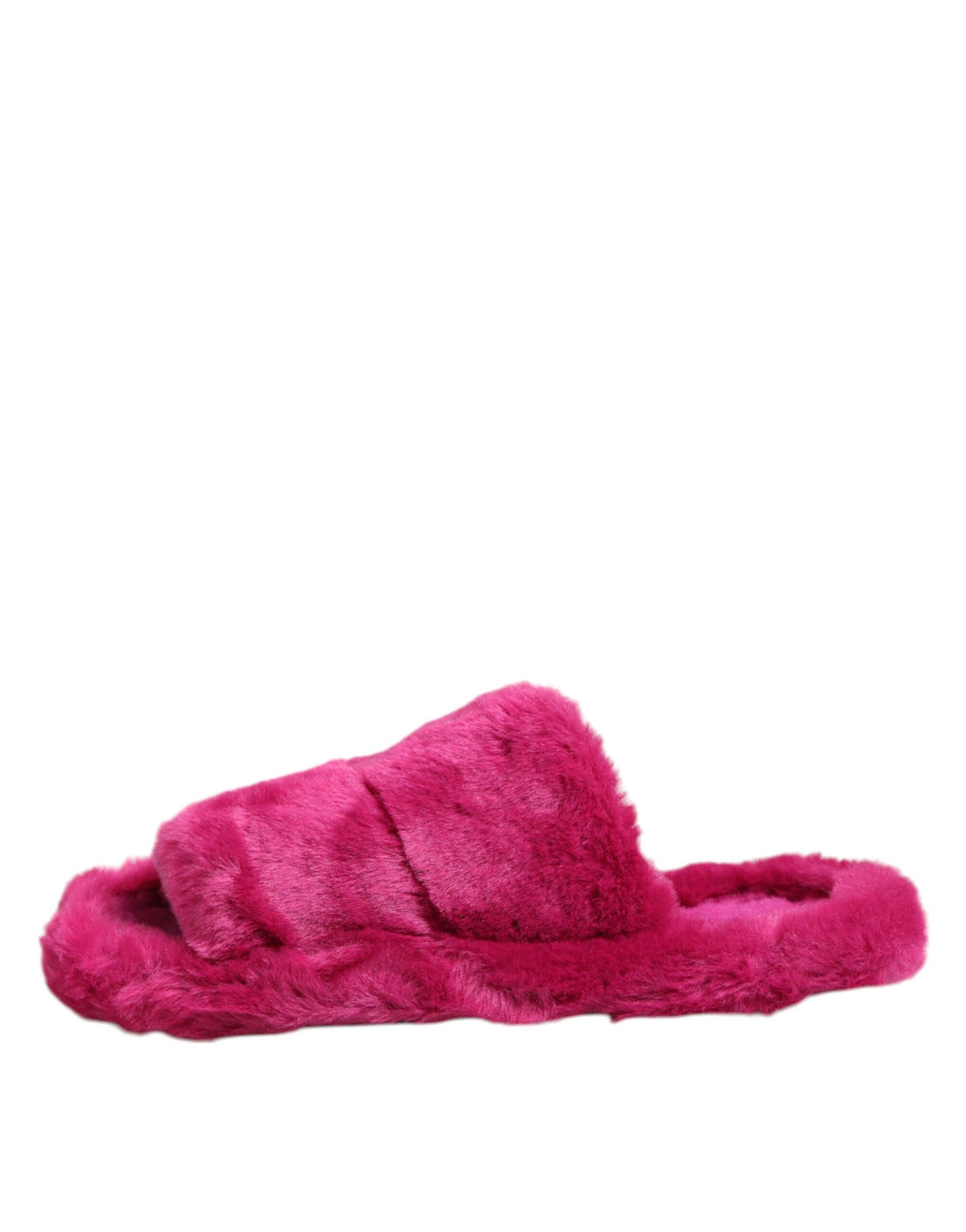 Dolce & Gabbana Acrylic Faux Fur Slides in Pink