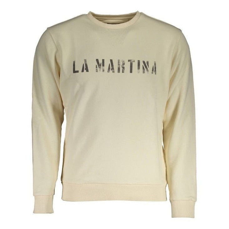 La Martina White Cotton Men's Jersey Sweatshirt - Designer | Mens Edit