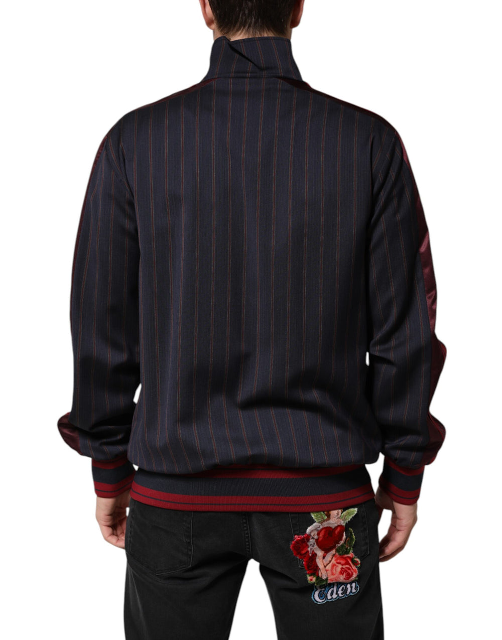Dolce & Gabbana Virgin Wool Zip Jacket in Blue and Red