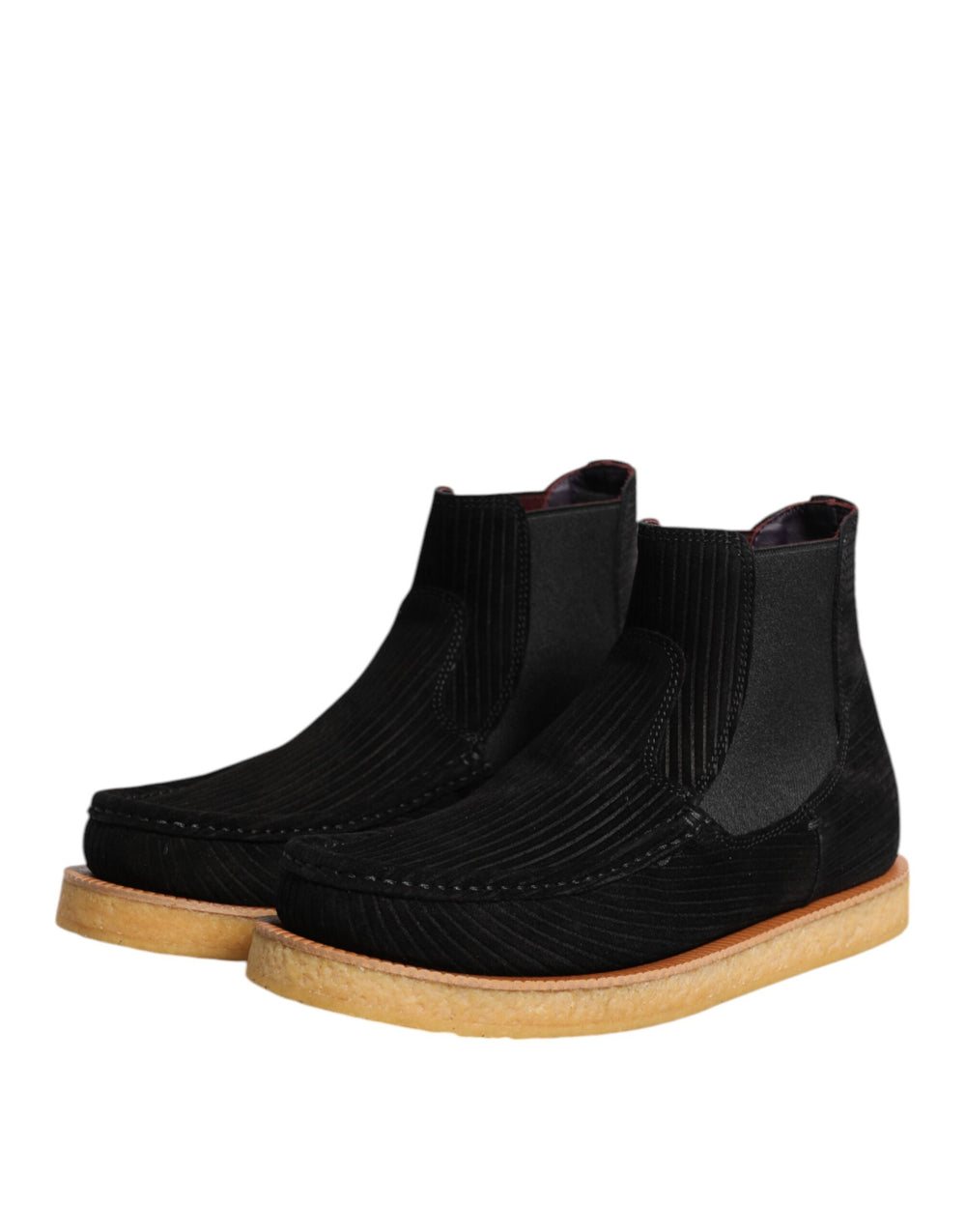 Dolce & Gabbana Suede Slip-On Ankle Boots in Black