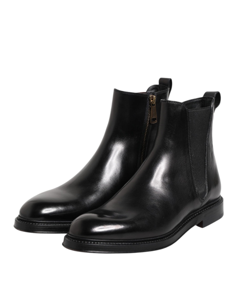 Dolce & Gabbana Leather Mid-Calf Chelsea Boots in Black
