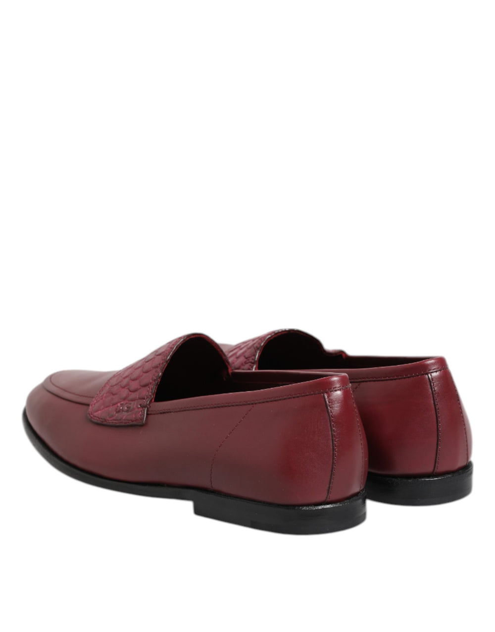 Dolce & Gabbana Calfskin Leather Slip-On Loafers in Burgundy