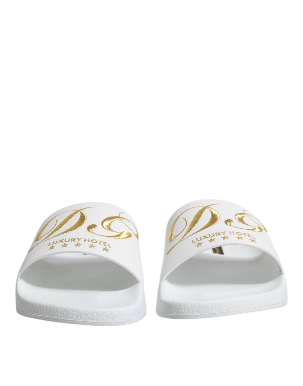 White Leather Slides Sandals Beachwear Shoes mens luxury fashion - Mens Edit