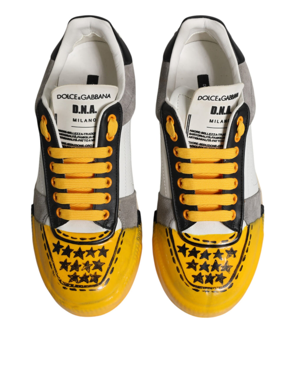 Dolce & Gabbana Calfskin Leather MIAMI Low Top Sneakers in Multicolor