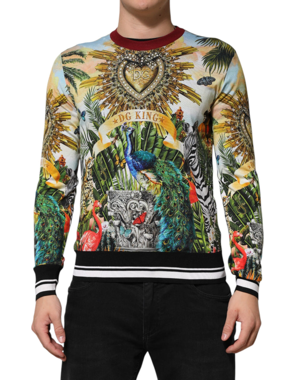 Dolce & Gabbana 100% Silk Pullover Sweater in Multicolour