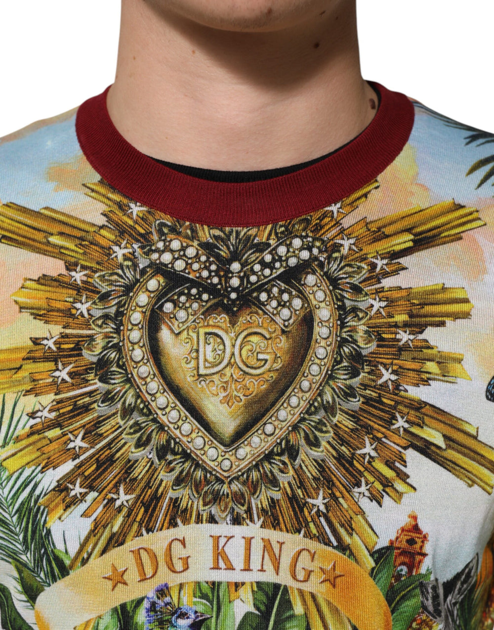 Dolce & Gabbana 100% Silk Pullover Sweater in Multicolour