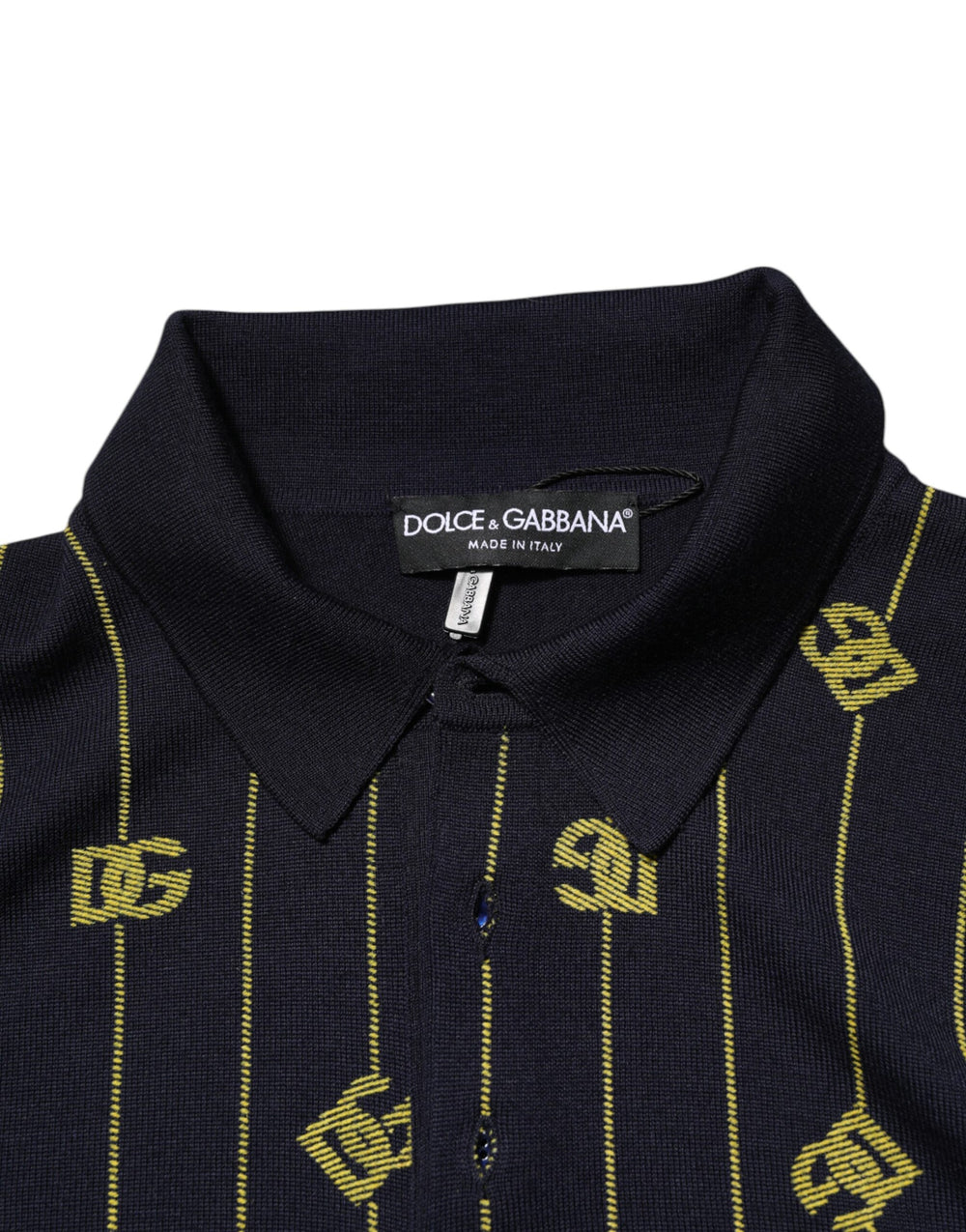 Dolce & Gabbana Virgin Wool Polo Shirt in Black