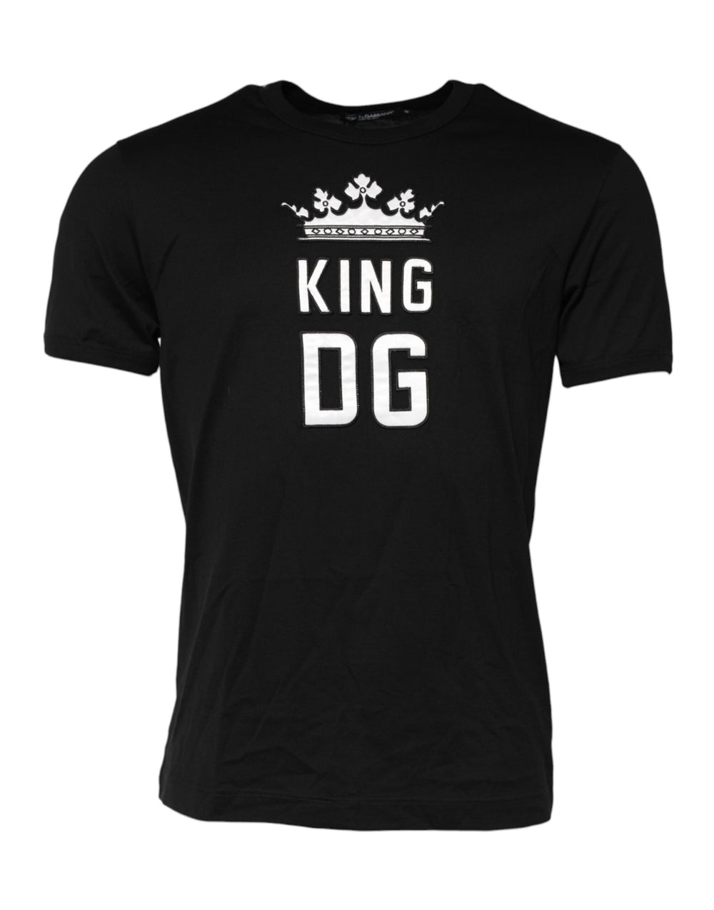 Dolce & Gabbana 100% Cotton Crew Neck T-shirt in Black