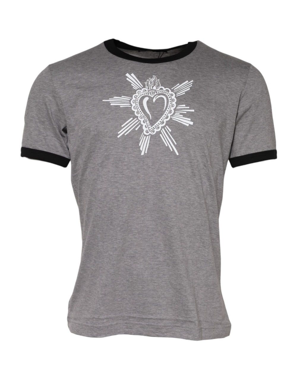 Dolce & Gabbana Sacred Heart Cotton T-shirt in Grey