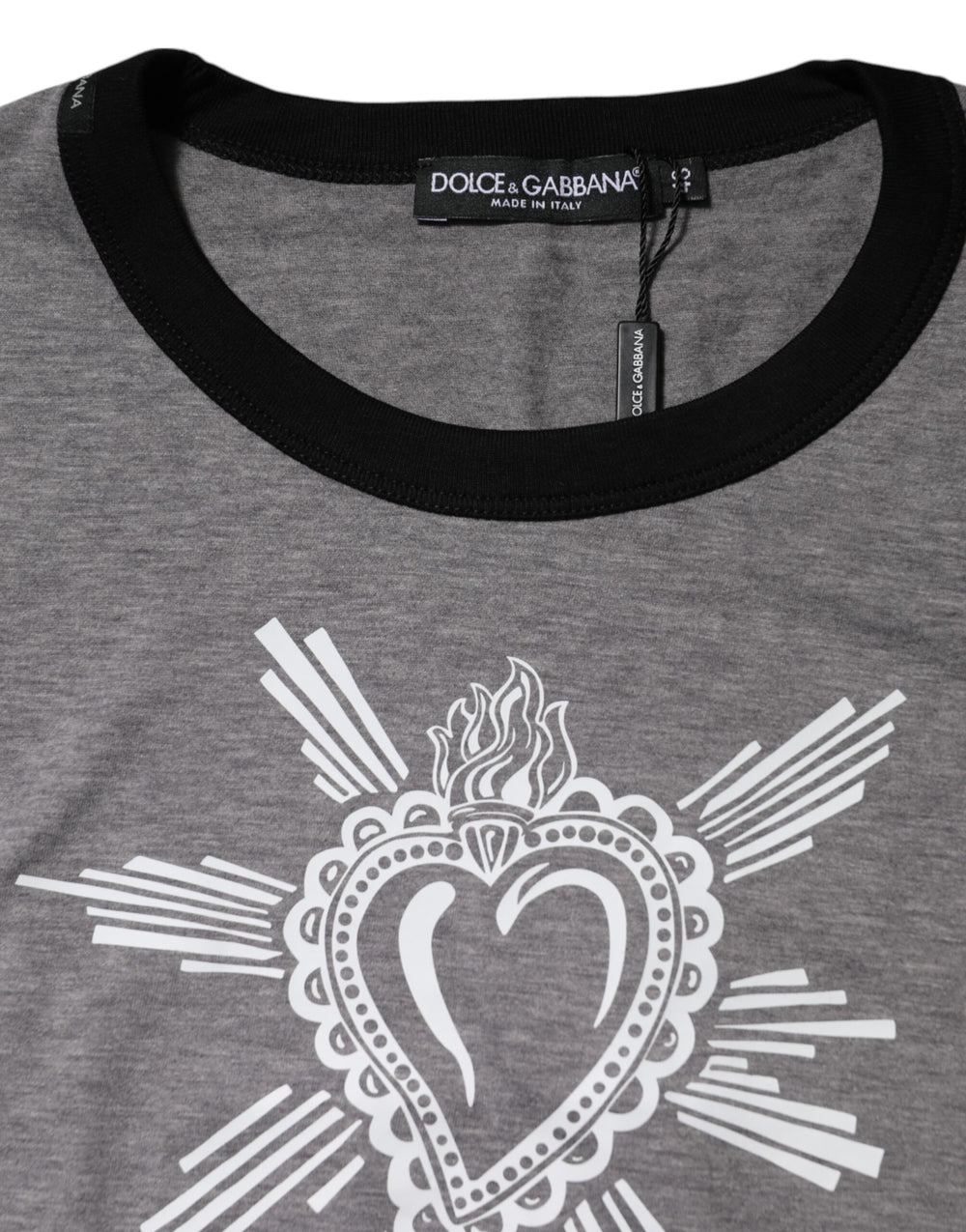 Dolce & Gabbana Sacred Heart Cotton T-shirt in Grey