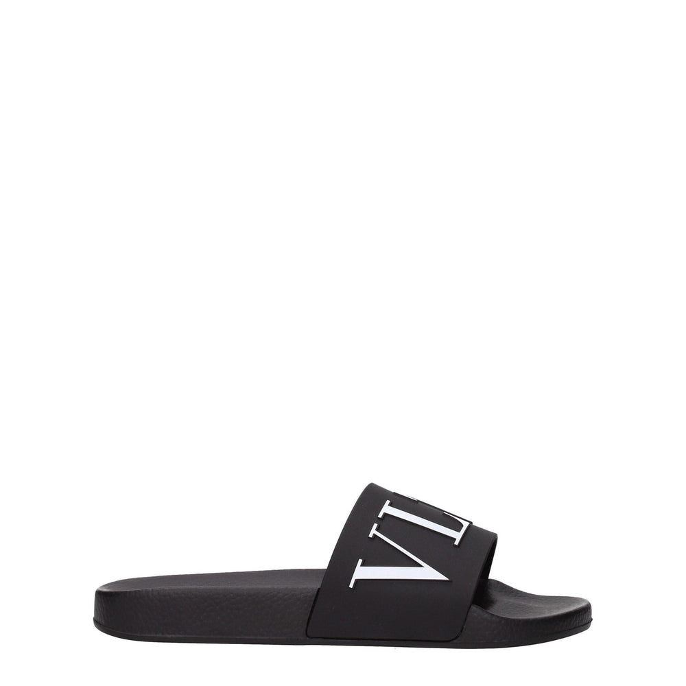 Valentino Garavani Black Cotton Slippers Open Toe mens luxury fashion - Mens Edit