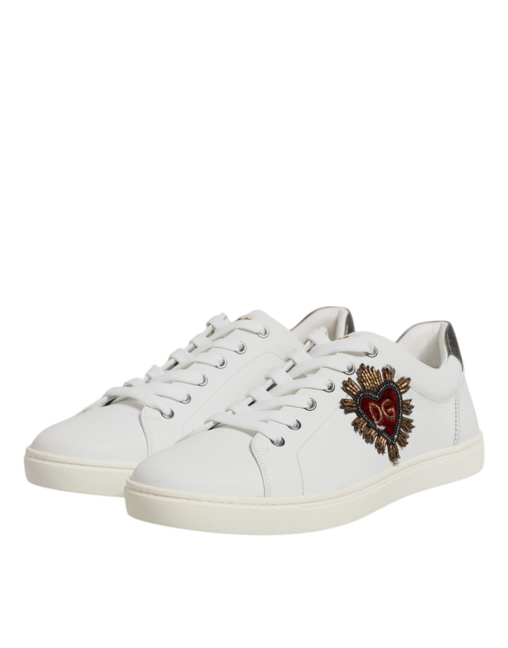 Dolce & Gabbana Calf Leather Low Top Sneakers in White