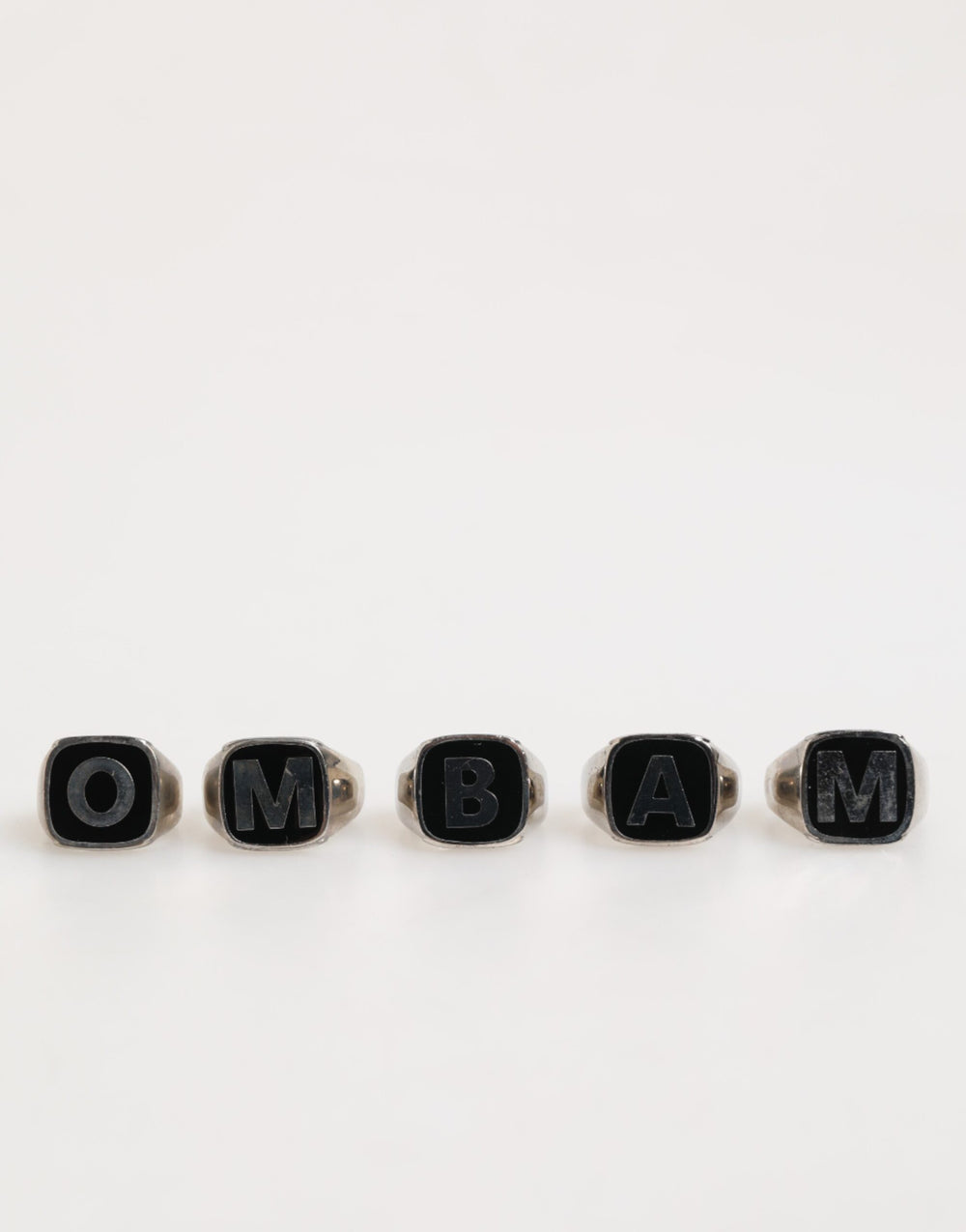 Dolce & Gabbana Silver-Tone Brass Letter Ring Set in Silver