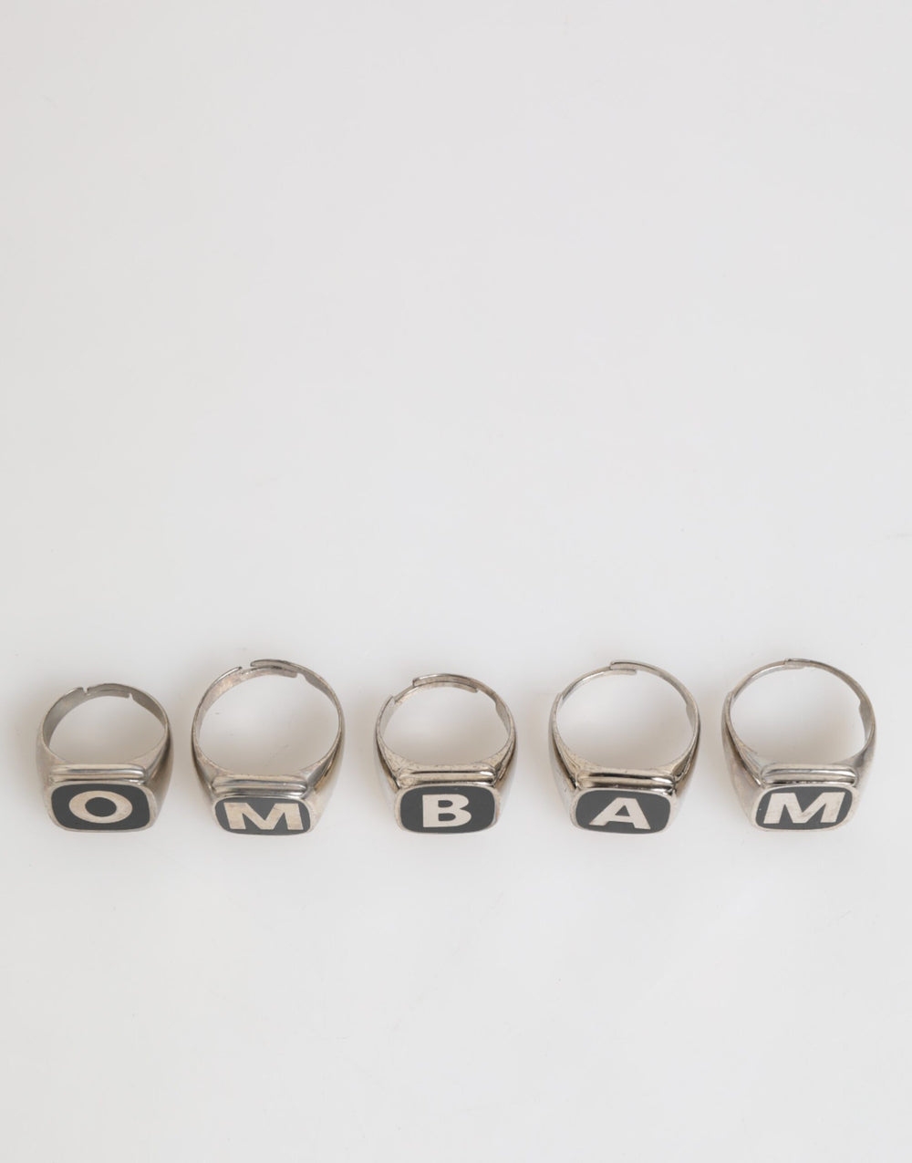 Dolce & Gabbana Silver-Tone Brass Letter Ring Set in Silver
