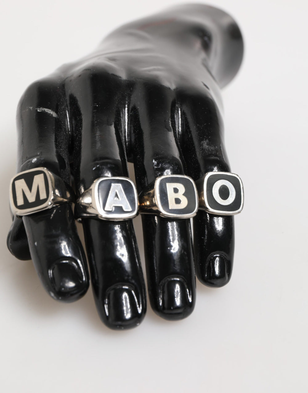 Dolce & Gabbana Silver-Tone Brass Letter Ring Set in Silver