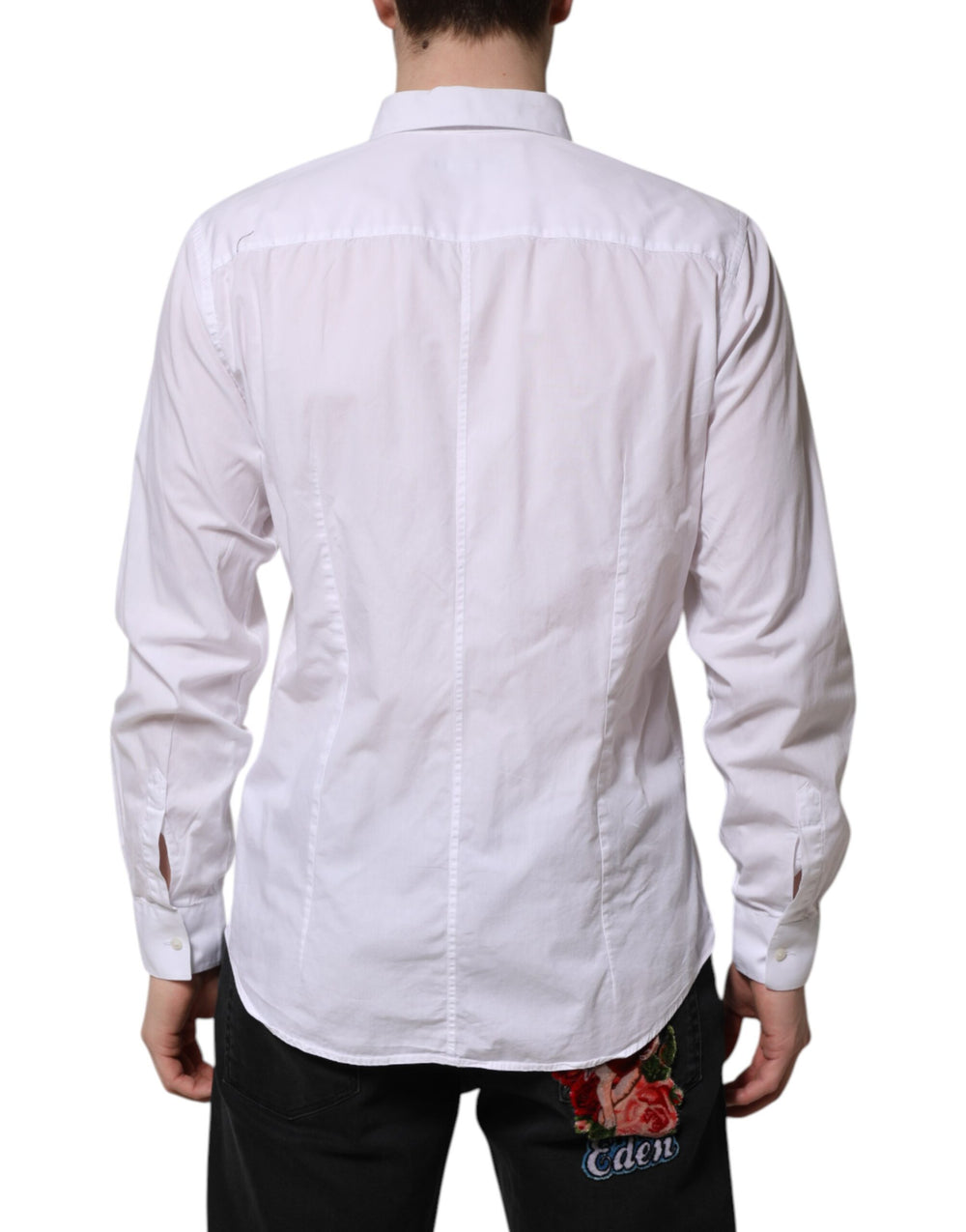 Dolce & Gabbana 100% Cotton Long-Sleeve Shirt in White