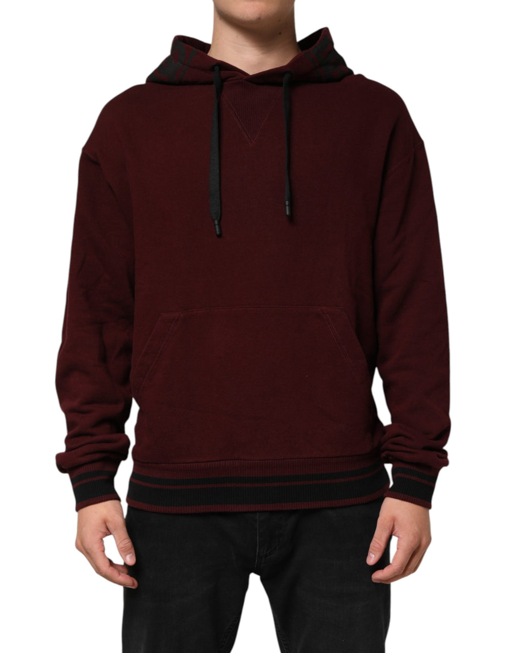 Dolce & Gabbana 100% Cotton Hoodie in Burgundy