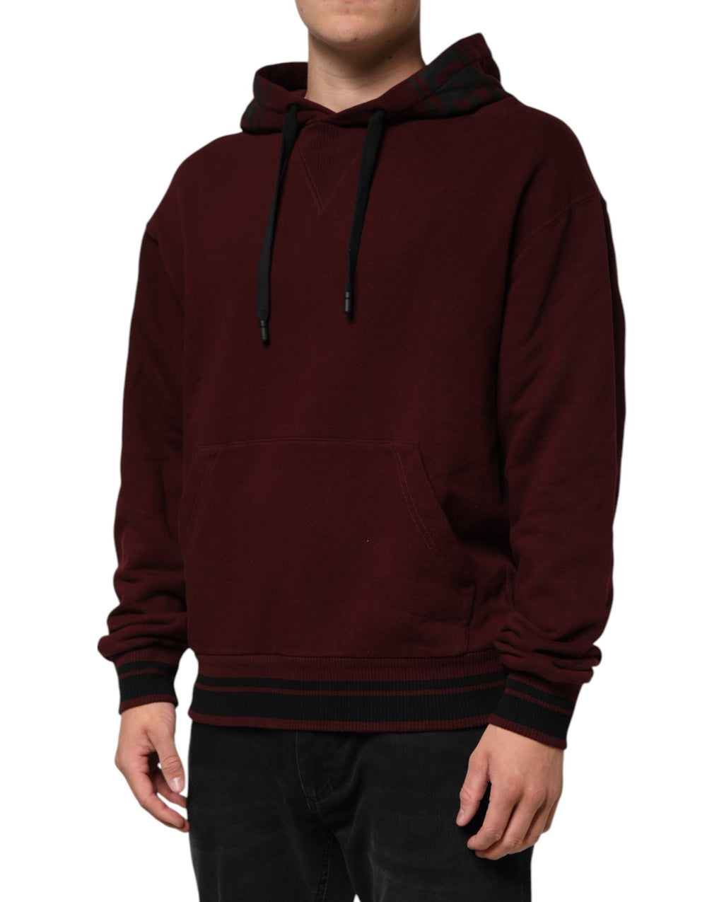 Dolce & Gabbana 100% Cotton Hoodie in Burgundy