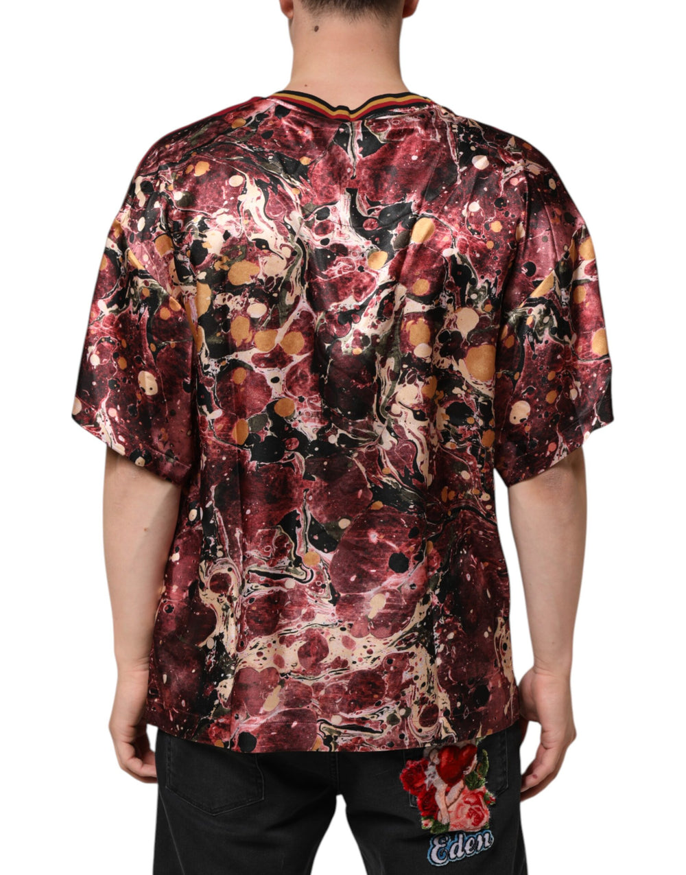 Dolce & Gabbana Marble Print Oversized T-shirt in Multicolor