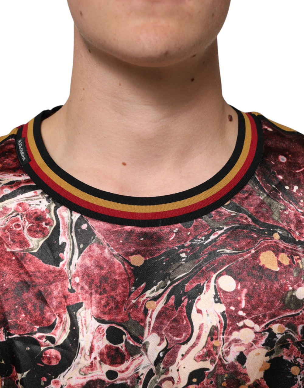 Dolce & Gabbana Marble Print Oversized T-shirt in Multicolor